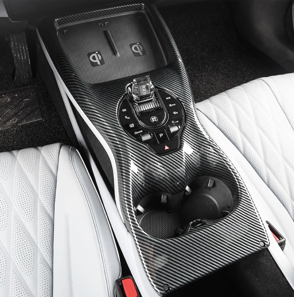 BYD Seal Centre Console Panel Cover - Carbon Fibre Look