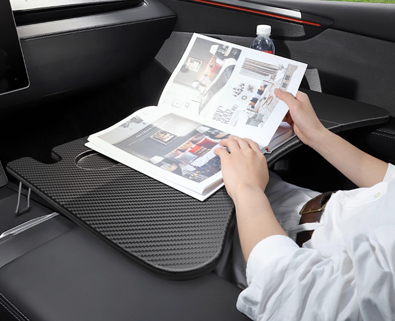 Tesla Foldable Car Tray Table Carbon Fibre Look + Bag