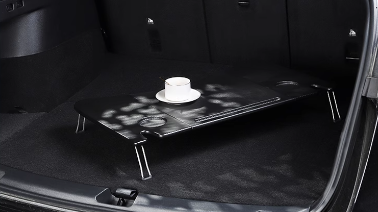 Tesla Foldable Car Tray Table Carbon Fibre Look + Bag