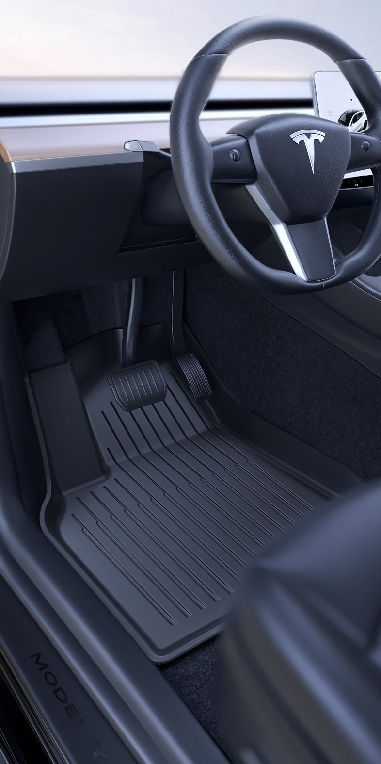 Tesla Model 3 Floor Mats  All-Weather TPE (2021-2023)