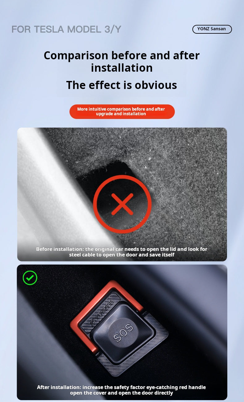 Tesla Emergency Manual Rear Door Release  Model Y / 3 (4 Versions)